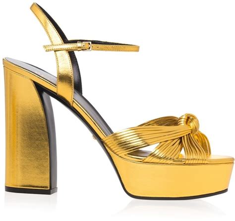 gucci gold knot sandals|Gucci closed toe sandals.